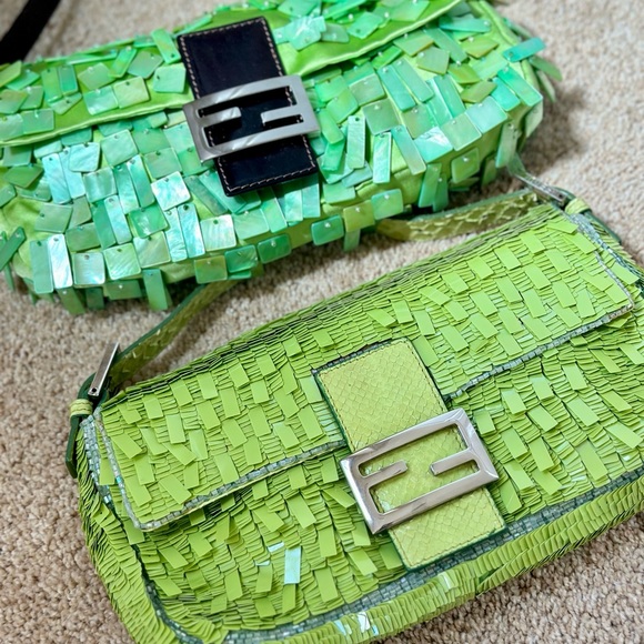 SOLD Fendi Baguette Green Sequins - Picture 11 of 16
